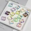 Dingyi Clover de Cuatro Hojas Transparente Multifacético Cuentas Luna Fría Acrílico Electrochapado Cuentas Sueltas Material para Joyería DIY Cadena de Teléfono Móvil