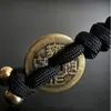 Colgante de cuchillo hecho a mano con calavera de Zhongkui de latón con paracord, colgante personalizado estilo europeo EDC para exteriores, colgante de llave DIY