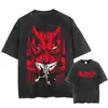 Camiseta Bleach Lavada Anime Harajuku Streetwear Gráfica Vintage