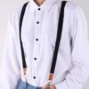 Nova Tira Masculina Moda Adulto Masculino e Feminino Cor Sólida Tira Calça Social Elástica Suspensórios de Três Clipes