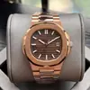 Modelo Popular Transfronterizo Patek 5711 Oro Rosa Nautilus Reloj Mecánico Profundamente Impermeable Acero Inoxidable Estación de Guangzhou Xizhongshang