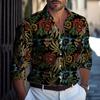 Cross-Border camisa masculina europeu e americano casual moda masculina de manga comprida camisa cardigan impressão digital camisa comércio exterior fornecimento