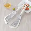 Aço inoxidável peixe frito pá de silicone punho bife frito pá em forma de ventilador borboleta vazamento pá alta temperatura resistente antiaderente pá oca