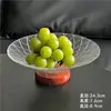 Plato de Fruta de Vidrio de Lujo Ligero, Plato de Dulces de Recepción de Gama Alta, Plato de Exhibición de Frutos Secos y Nueces para Sala de Estar y Casa de Té