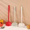 2026 Novo Produto Diário Cozinha Espátula de Silicone Antiaderente com Cabo Longo Espátula de Silicone Transparente de Grau Alimentício Resistente a Altas Temperaturas