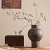 Jarrón de cerámica rústica vintage cepillado a mano, maceta de barro envejecida estilo wabi-sabi, sensación de alta gama, jarrón de arte grande para arreglo floral de sala de estar