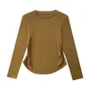 Cuello Redondo Simple Nuevo Manga Larga Capa Base Otoño Transpirable Cómodo Ajuste Ceñido Favorecedor Sin Costuras Cálido Ropa Exterior o Interior