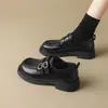 Zapatos Mocasines de Moda Versátiles para el Trabajo Zapatos Pequeños de Cuero Retro Estilo Nuevo Primavera 2026 Mocasines Británicos de Suela Gruesa