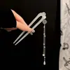 Nuevo pasador de horquilla en forma de U con borla estilo chino, accesorio de Hanfu estilo antiguo, nuevo pasador versátil y etéreo para recogidos