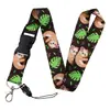 Set de Tarjetas con Lanyard de Animales Panda Jirafa Cinta Lanyard para Estudiante Combinación de Dibujos Animados Color Tarjeta de Trabajo Teléfono Móvil