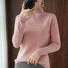 Suéter de Punto Fino para Mujer, Color Sólido, Manga Larga, Cuello Alto, Ajustado, Mezcla de Lana, Nuevo Otoño e Invierno 2022