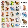 20 Peças de Ímãs de Geladeira Magnéticos Macios de Animais 3D Originais, Decorações Fofas e Adoráveis de Desenhos Animados de Animais de Estimação Graffiti, Adesivos Magnéticos Totalmente Magnéticos