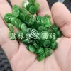 Fivela de Moeda de Cobre Verde Contas Soltas de Jade Verde Espinafre Espaçadores Finos de Moeda de Cobre Contas Espaçadoras Acessórios para Joias Contas de Jade Feitas à Mão