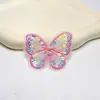 Bordado a máquina mariposa cuenta de mano ropa accesorios DIY parche pegatinas estilo chino flor Hanfu insignia bordado pegatinas de tela