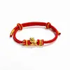 Pulseira de Fio Vermelho S925 Prata Esterlina Atrai-Dinheiro com Novo Artesanato Trendy Chinês em Resina 3D, Design de Cavalo do Zodíaco, Pulseira Trançada Traz-Riqueza