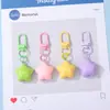 Chaveiro de resina macio e fofo de estrela rechonchuda de macaron, pingente de chaveiro com contas, charm de bolsa de desenho animado fresco e adorável