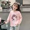 Menina Bebê Algodão Puro Moda Estampa de Desenho Animado Estilosa Camada Base Menina Primavera Outono Nova Camiseta de Manga Longa Roupas de Outono