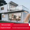 Casa Móvel Container com Paredes de Cortina de Vidro, Villa Pré-fabricada, Alojamento Temporário Externo, Montagem Fácil, Container de Montagem Rápida