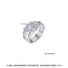 Conjunto de Anéis Jinse Conjunto de 5 Peças Conjunto de Cobre Zircônia Anel Feminino Estilo Coreano Fashionável Destacável Múltiplas Formas de Usar Peça de Mão