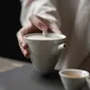 Conjunto de Chá Estilo Dinastia Tang e Song com Cerâmica Esmaltada Cinza, Uma Bule e Três Xícaras, Conjunto Pequeno, Conjunto de Chá Kung Fu, Caixa de Presente, Presente Prático, Conjunto de Chá Doméstico