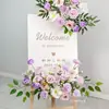 Celebración de Boda Banquete de Compromiso Letrero de Bienvenida Tablero KT Decoración Floral Artificial Arreglo de Flores Artificiales Ceremonia de Entrega Ambiente