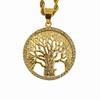 Moda retro europea y americana transfronteriza nuevo producto en stock fábrica mayoreo acero inoxidable collar árbol de la vida ins femenino en stock