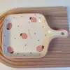 Vajilla de cerámica, tazones pintados a mano, tazones de cerámica con temática de frutas, tazones de cerámica creativos, tazones de cerámica populares para uso doméstico, tazones de cerámica con asas, platos de cerámica con asas
