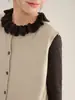 Cárdigan de Manga Larga con Cuello Redondo y Botones para Niña de Lana Merino, Estilo Nuevo Otoño 2026, Chaleco sin Mangas Artístico en Capas Casual para Niños
