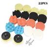 Juego de 20 almohadillas de esponja pulidas de 3 pulgadas con borde transfronterizo, placa de cera para belleza de automóviles, bola de lana de esponja autoadhesiva, juego de 11 piezas