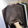 Camiseta Base de Terciopelo Alemán para Niñas Otoño e Invierno, Cuello Semi Alto, para Niños Medianos y Grandes, Estilo Coreano, Ropa Interior Cálida, Estampado Lindo, Manga Larga, Ropa para Niños
