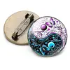 Accesorios al por mayor Patrón Yin-Yang Tai Chi Bagua Huella de pata de gato Broche Redondo de Piedra de Tiempo Insignia Moda Estilo Viajero
