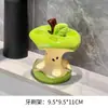 Estante de Almacenamiento para Cepillo de Dientes Eléctrico de Cerámica Apple Lavabo del Baño Tocador Pasta de Dientes Base para Cepillo de Dientes Flor de Seda
