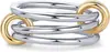 Moda Europea y Americana Anillos Apilables Bicolor Full Diamante Circonita Diseño Retorcido Set de Lujo Ligero Anillos Venta Caliente Transfronteriza Fabricante Mayorista