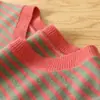 Nuevo suéter de cachemira para hombre de otoño e invierno, jersey de cuello redondo, rayas de bloques de color de moda, suéter base de lana tejido casual holgado