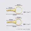 Argola de Chaveiro 30mm Quadrada Pendurada Cabeça de Liga com Corrente de Quatro Seções Chaveiro Deslizante para Carro Argola Plana Pingente de Chaveiro