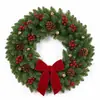 Decoraciones de corona de Navidad hechas a mano transfronterizas, con bayas, piñas y lazos, 40-55 cm, para uso interior y exterior