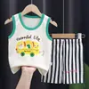 Conjunto Colete Verão Algodão Puro Meninos Novas Meninas Shorts Roupas Estilo Coreano Roupa de Bebê Roupa Infantil Atacado
