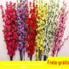 Ramos de flor de pessegueiro simulados, flores artificiais, sala de estar, ramos únicos de flores de Wintersweet, enfeites de flores de plástico de flores de seda, arranjo de flores de chão de árvore de decoração de interiores