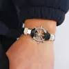 Personalidade Criativa Artesanal Preto Masculino Vela de Mão Brisa do Mar Timão do Navio Pulseira de Couro Cruzeta Venda Quente Transfronteiriça Joias