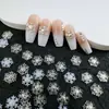 Nuevos adornos para uñas de copo de nieve blanca con destellos finos de Navidad para uñas de mano, accesorios de adornos para uñas al por mayor