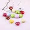 Cuentas acrílicas de colores con lunares y forma de corazón con agujeros verticales, materiales para dijes de bolsa, colgantes de collar y accesorios de joyería para DIY