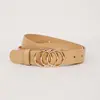 Cinto Transfronteiriço Feminino Fivela de Placa de Três Argolas Cinto Moda Feminina Versátil Cintura de Jeans Elementos Geométricos Simples