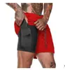Comercio Exterior Hermanos Musculosos Moda Masculina Pantalones Cortos para Correr Deportes Ocio Exterior Sueltos Doble Capa Pantalones de Fitness