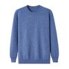 Suéter de cachemira 100% para hombre, cuello redondo, manga larga, tejido holgado con aguja de panal, camisa informal de negocios para jóvenes, moderna