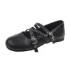 Zapatos Transpirables de Punta Dividida para Mujer 2026 Planos de Corte Bajo Nuevos Zapatos Mary Jane Retro Franceses de Ballet Otoño con Tira Cruzada