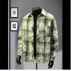 Camisa Xadrez Transfronteiriça Masculina Estampada e Tingida Gradiente de Manga Longa Masculina e Feminina Solta Moda Casal Jaqueta Camisa Casual