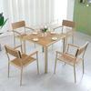 Muebles de Exterior Baican Madera Plástica Mesas y Sillas para Balcón Patio Sillas de Plástico Madera para Ocio al Aire Libre Sillas Simples de Madera Plástica para Terraza Cafetería