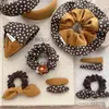 Nuevo Pasador de Pelo Amarillo Color Café Estilo Coreano, Versátil Accesorio para el Cabello Scrunchie Diadema Pinza para el Cabello Otoño e Invierno