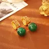 Pendientes de Cruz de Ágata Natural Ojo de Tigre Estilo Chino Pendientes Atmosféricos Simples Retro de Gama Alta Nuevos Colgantes de Pendientes Estilo Chino