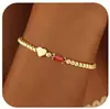 Pulsera de cuentas con piedra de nacimiento de diciembre transfronteriza europea y americana, Joyería de corazón de circón moderna y simple para uso diario, Al por mayor